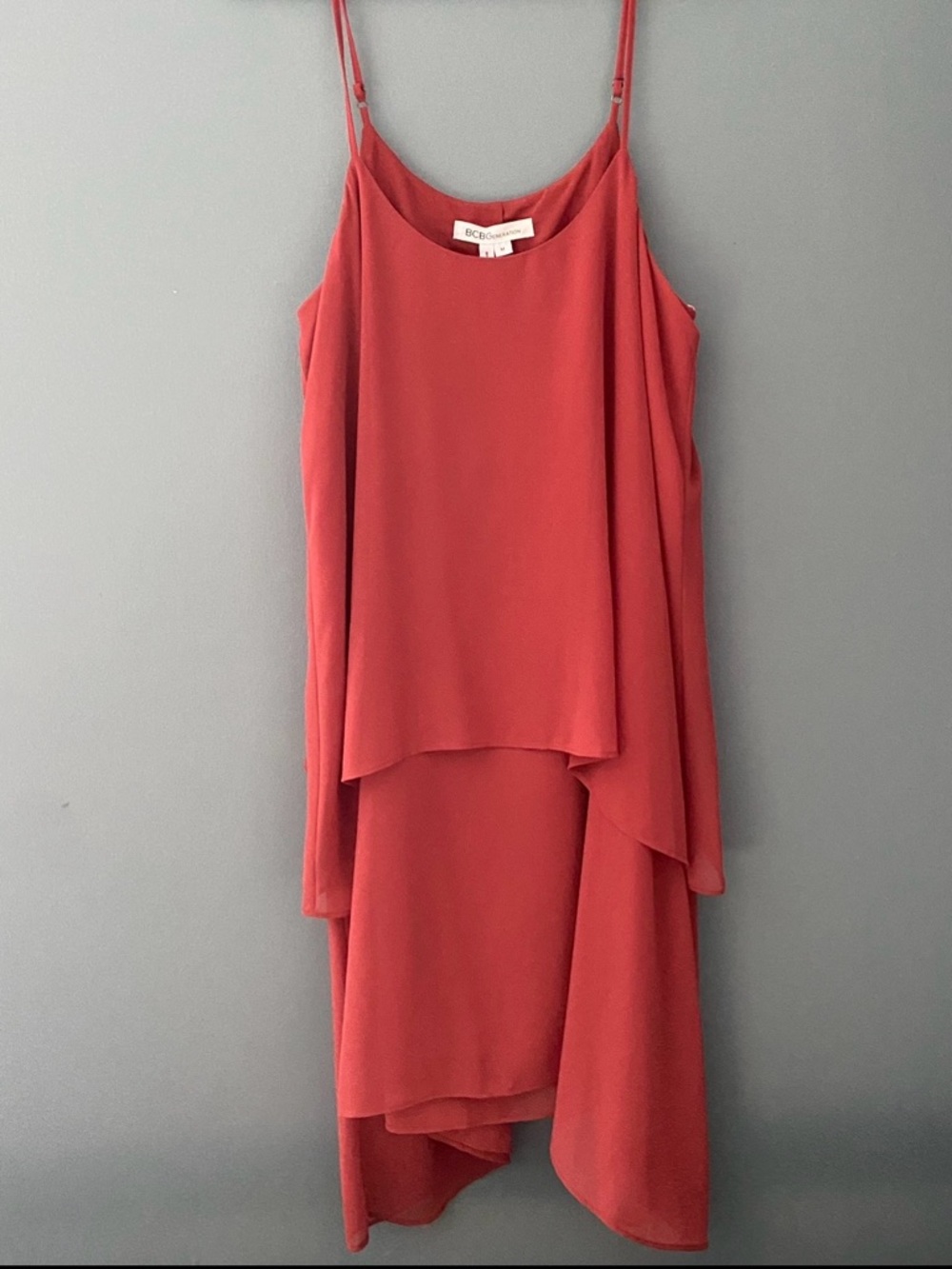 BCBGeneration Coral Layered Slip Dress